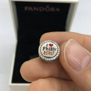 ✨🔥Pandora I Love Philly XOXO Dangle Charm Travel Pendant S925